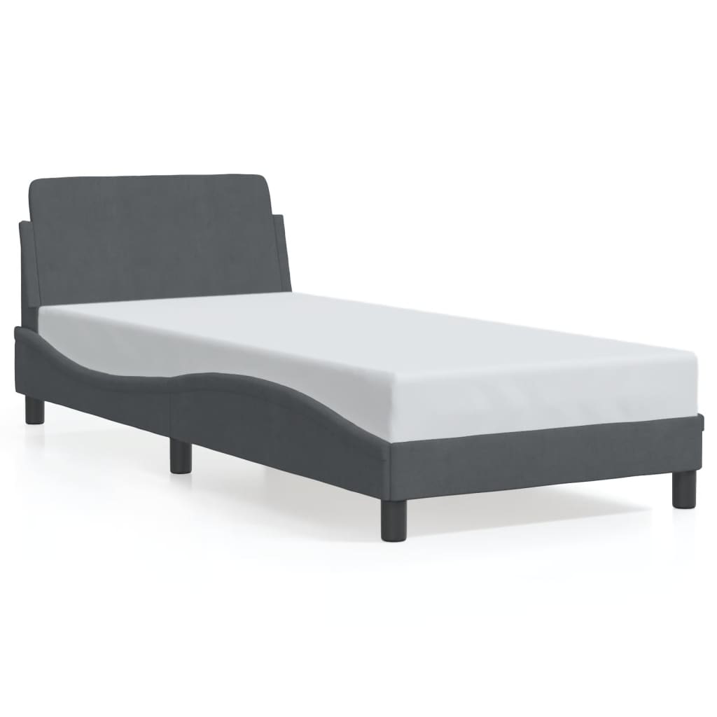 8721012266315_a_en_hd_1 vidaXL Bed Frame "Dover" Dark Grey 90x190 cm Velvet - Image 2