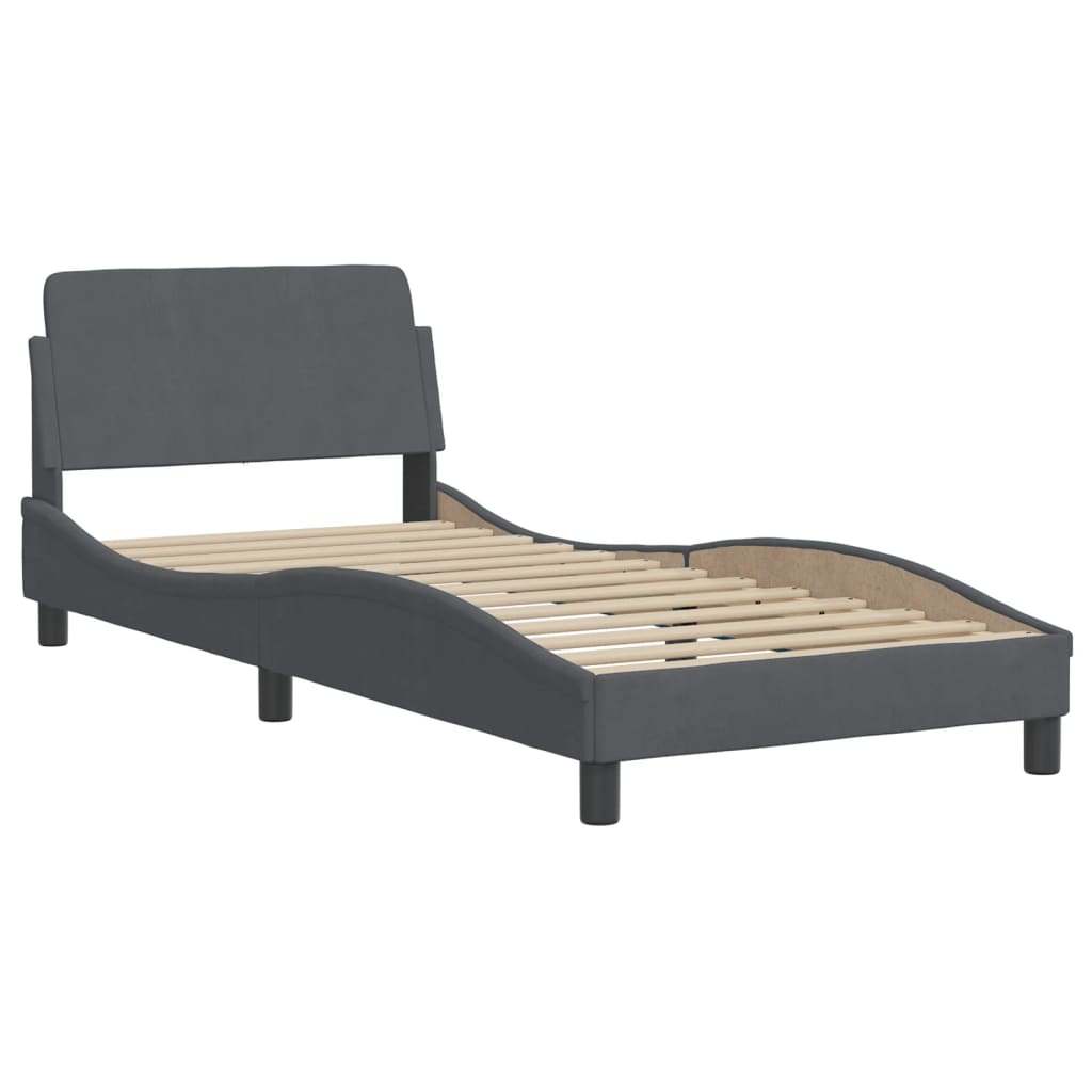 8721012266315_g_en_hd_1 vidaXL Bed Frame "Dover" Dark Grey 90x190 cm Velvet - Image 3