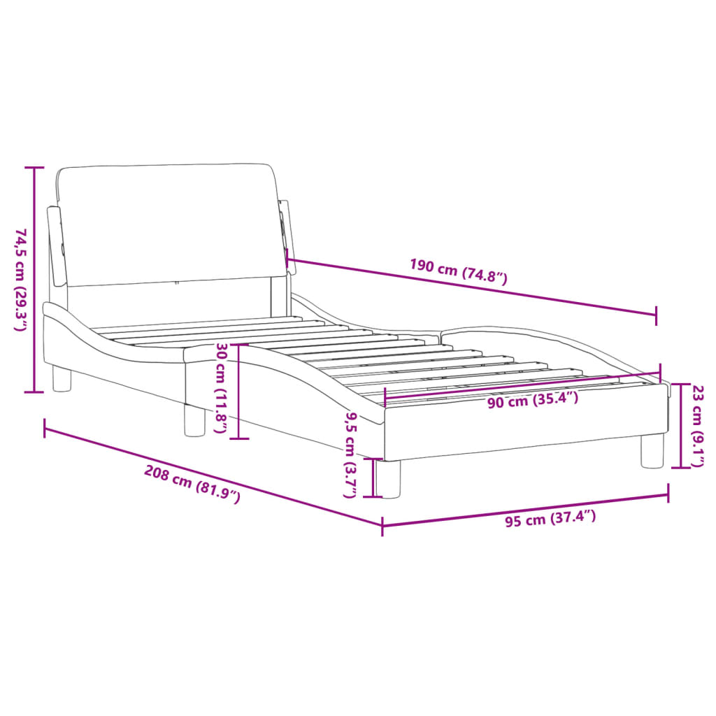 8721012266315_g_en_hd_7 vidaXL Bed Frame "Dover" Dark Grey 90x190 cm Velvet - Image 9