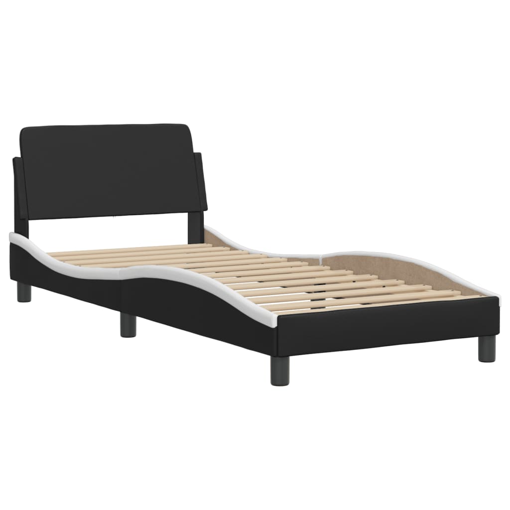 8721012266414_g_en_hd_1 vidaXL Bed Frame "Dover" Black&White 90x190 cm Faux Leather - Image 3