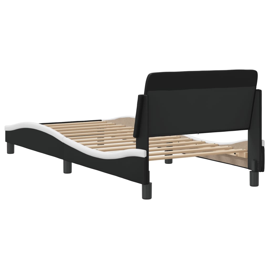 8721012266414_g_en_hd_4 vidaXL Bed Frame "Dover" Black&White 90x190 cm Faux Leather - Image 6
