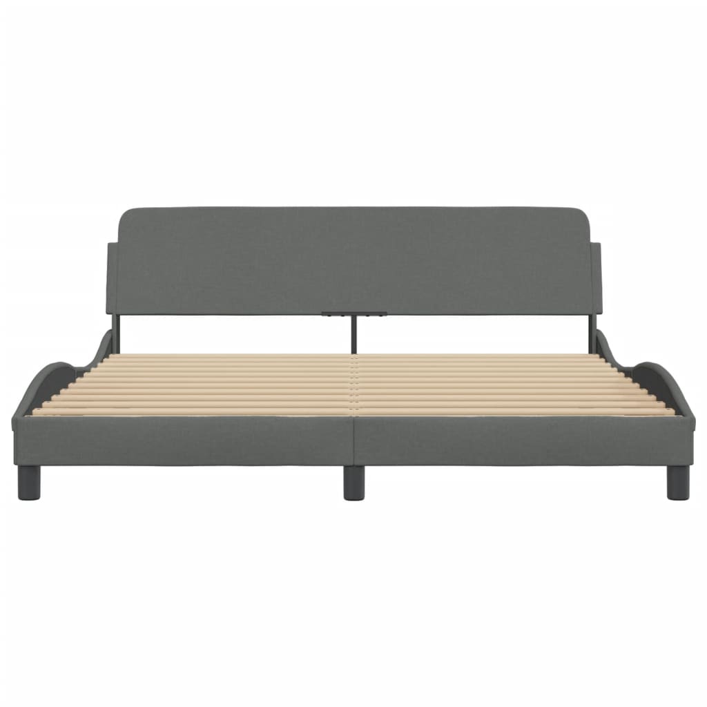 8721012267640_g_en_hd_2 vidaXL Bed Frame "Dover" Dark Grey 180x200 cm King Fabric - Image 4