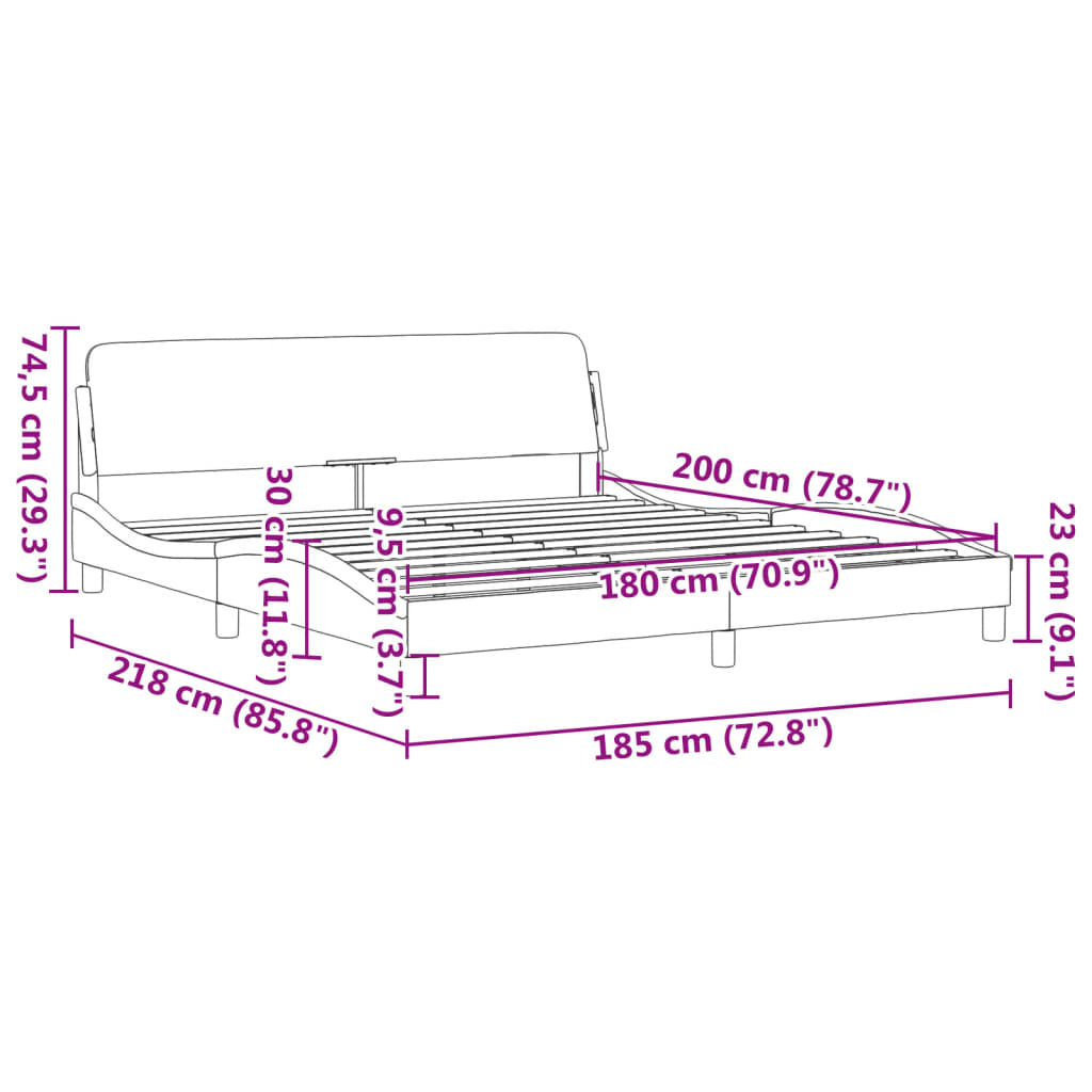 8721012267657_g_en_hd_7 vidaXL Bed Frame "Dover" Black 180x200 cm King Fabric - Image 9