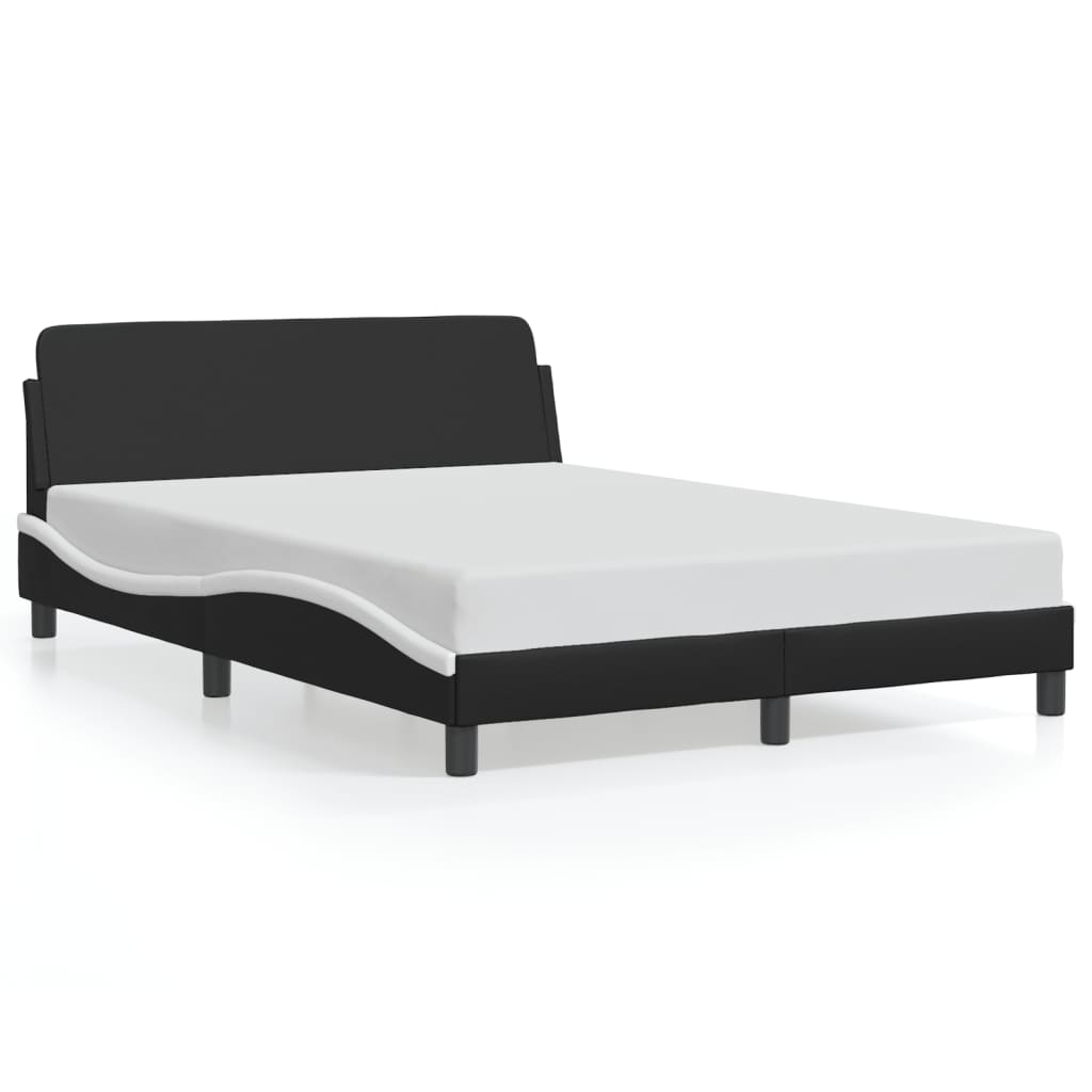 8721012268258_a_en_hd_1 vidaXL Bed Frame "Dover" Black and White 137x190 cm Double Faux Leather - Image 2