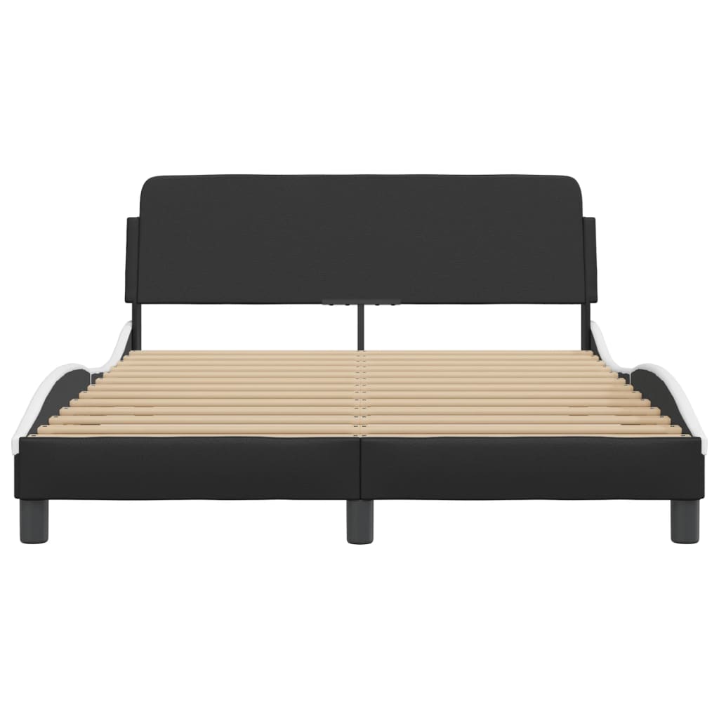 8721012268258_g_en_hd_2 vidaXL Bed Frame "Dover" Black and White 137x190 cm Double Faux Leather - Image 4