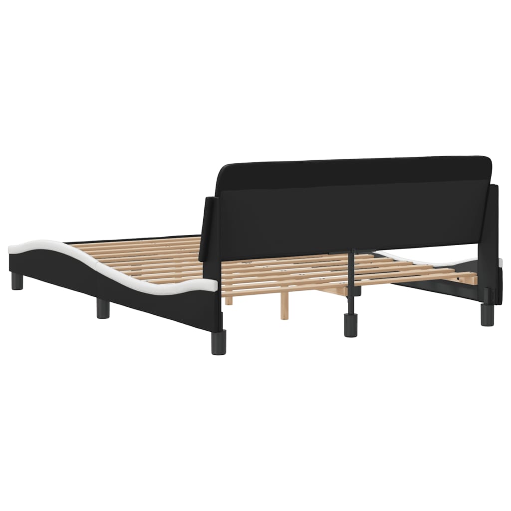 8721012268258_g_en_hd_4 vidaXL Bed Frame "Dover" Black and White 137x190 cm Double Faux Leather - Image 6