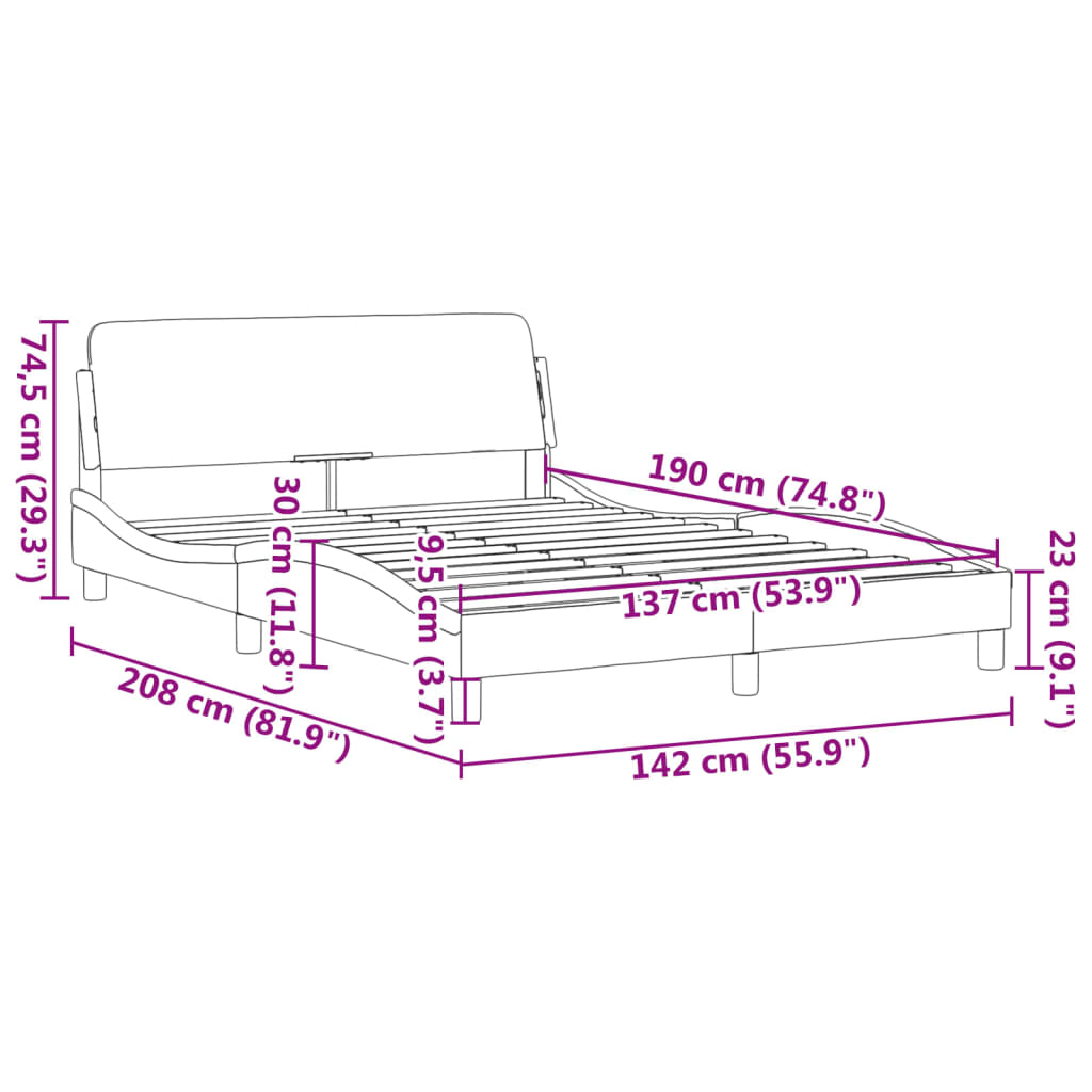 8721012268258_g_en_hd_8 vidaXL Bed Frame "Dover" Black and White 137x190 cm Double Faux Leather - Image 10