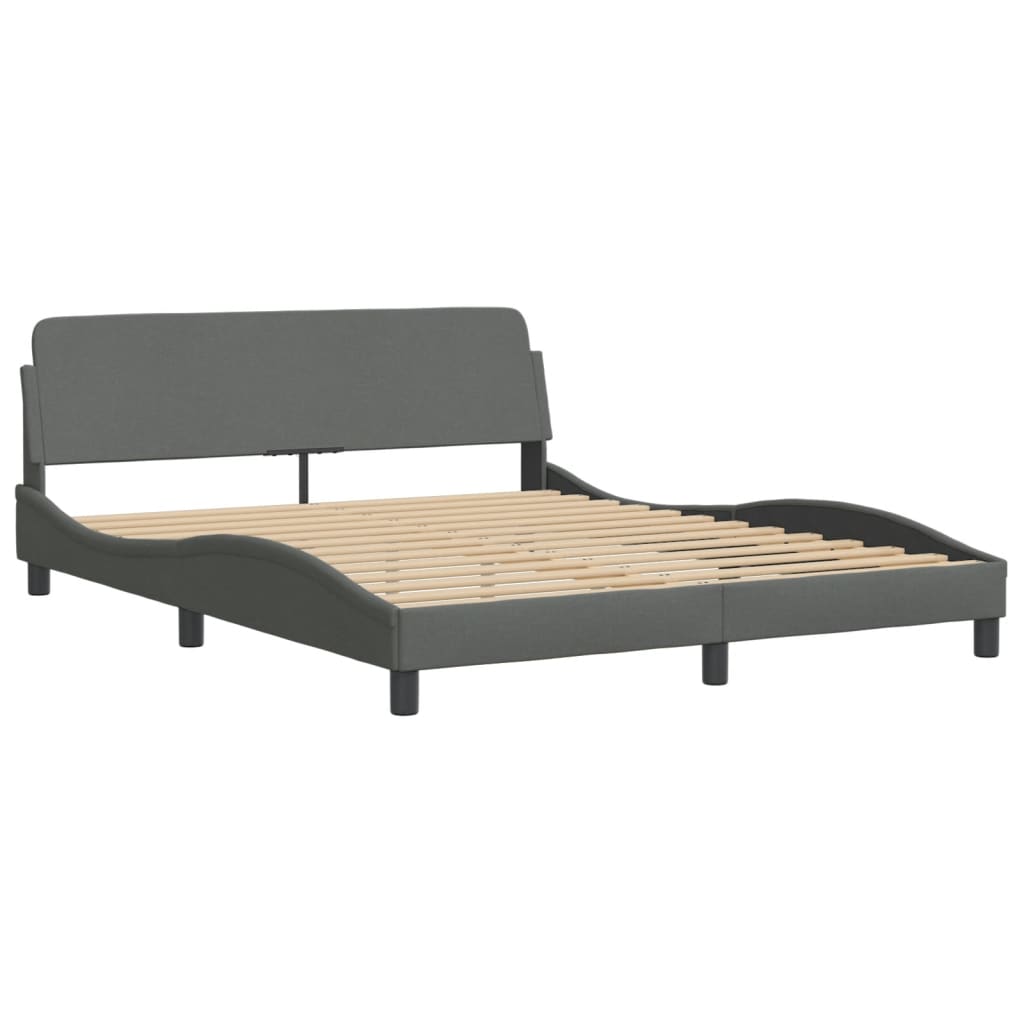 8721012268272_g_en_hd_1 vidaXL Bed Frame "Dover" Dark Grey 152x203 cm Queen Fabric - Image 3