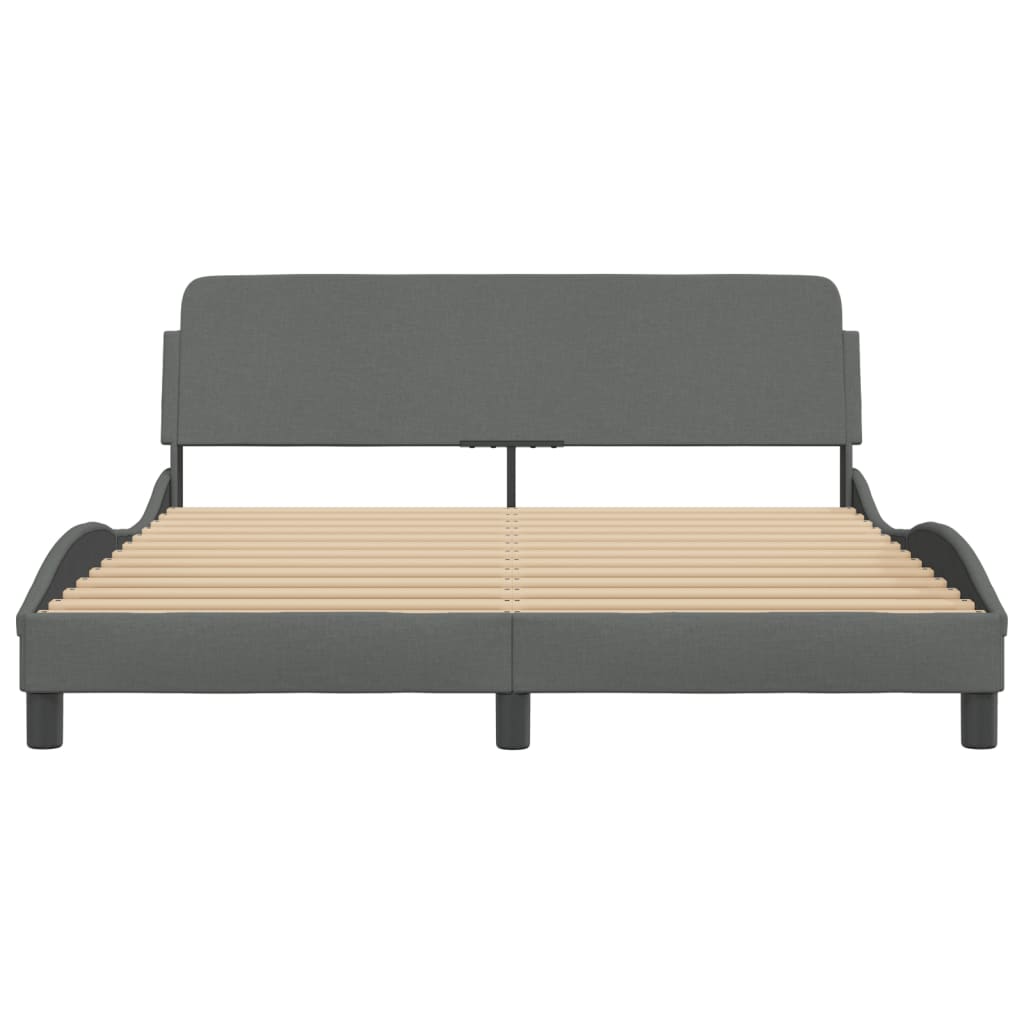 8721012268272_g_en_hd_2 vidaXL Bed Frame "Dover" Dark Grey 152x203 cm Queen Fabric - Image 4