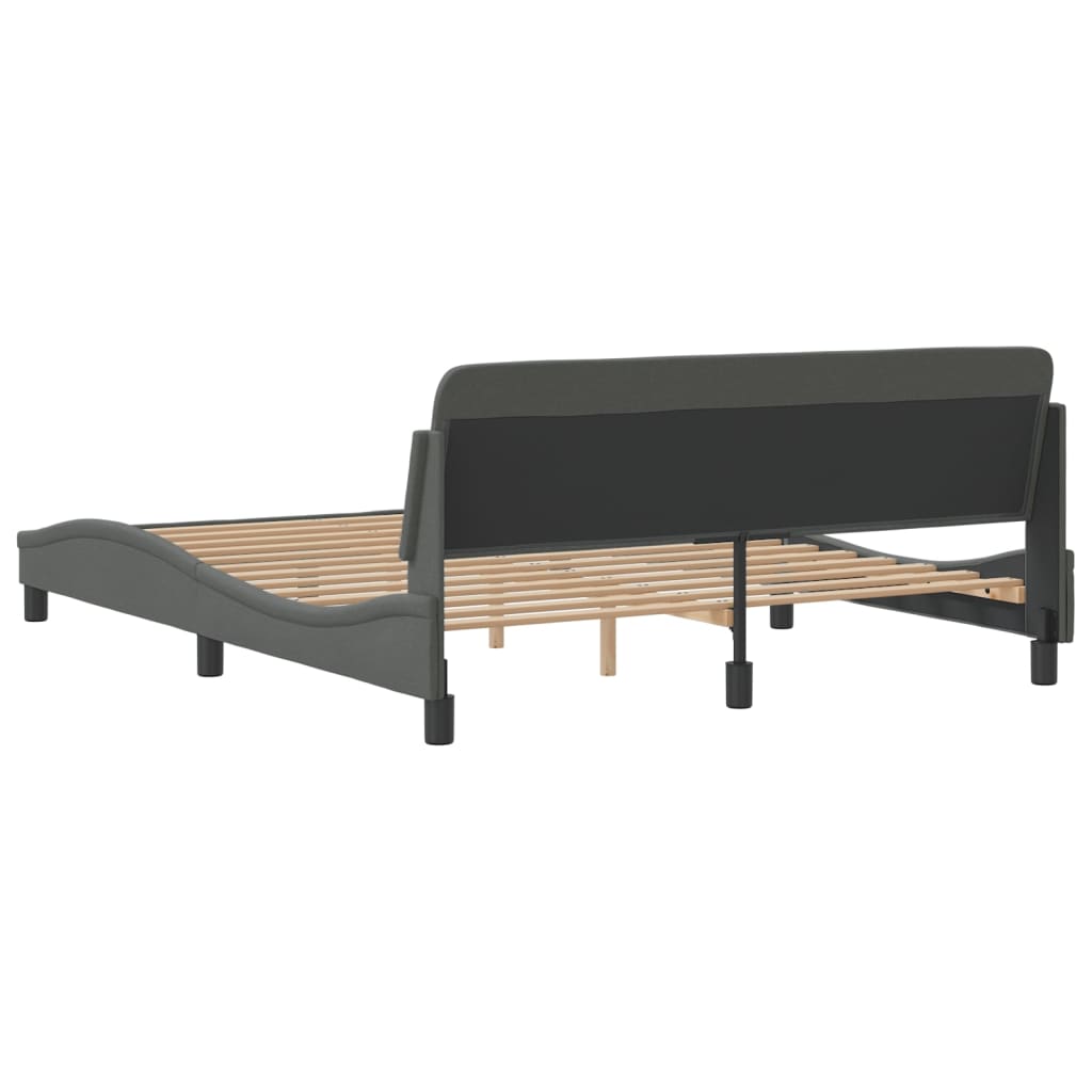 8721012268272_g_en_hd_4 vidaXL Bed Frame "Dover" Dark Grey 152x203 cm Queen Fabric - Image 6