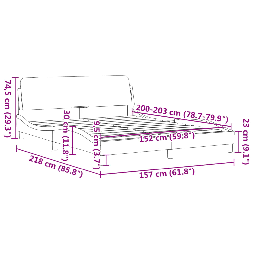 8721012268289_g_en_hd_7 vidaXL Bed Frame "Dover" Black 152x203 cm Queen Fabric - Image 9