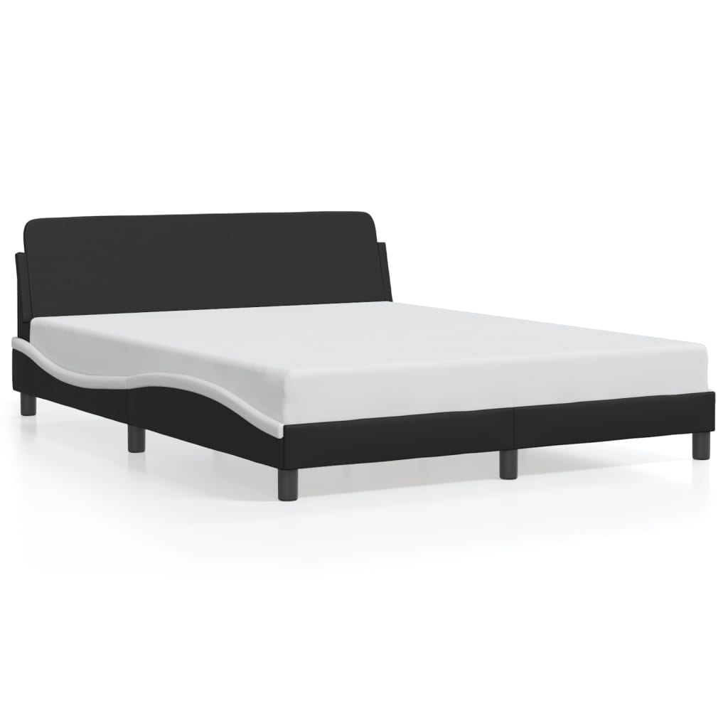 8721012268340_a_en_hd_1 vidaXL Bed Frame "Dover" Black and White 152x203 cm Queen Faux Leather - Image 2