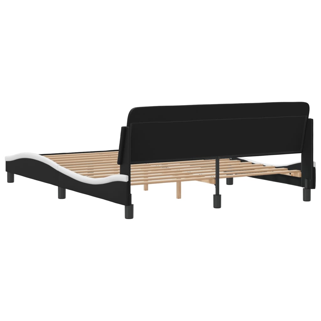 8721012268340_g_en_hd_4 vidaXL Bed Frame "Dover" Black and White 152x203 cm Queen Faux Leather - Image 6