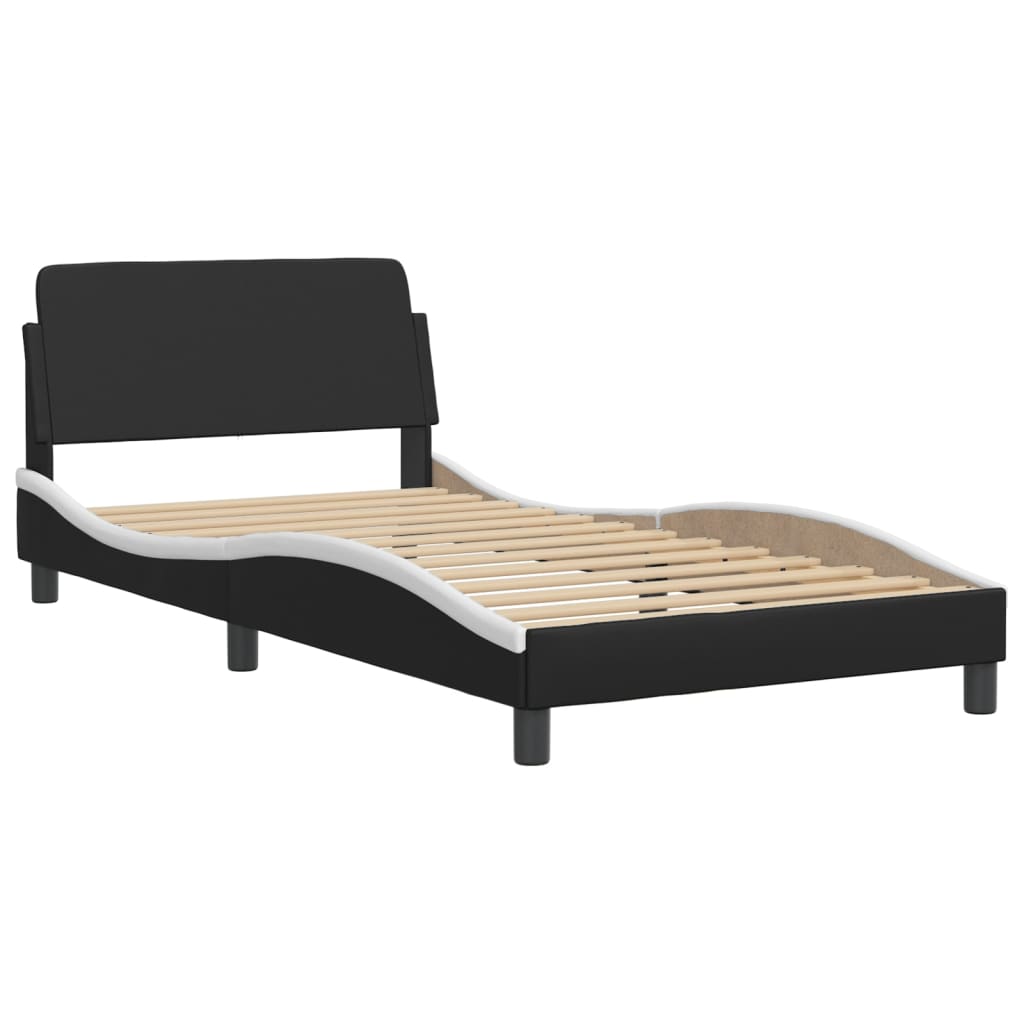 8721012268548_g_en_hd_1 vidaXL Bed Frame "Dover" Black and White 107x203 cm King Single Faux Leather - Image 3