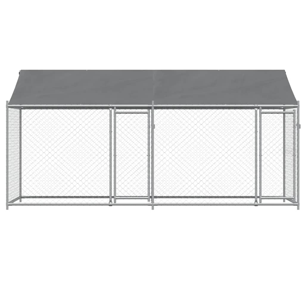 8721012272989_g_en_hd_2 vidaXL Dog Cage with Roof and Doors Grey 4x2x2 m Galvanised Steel - Image 4