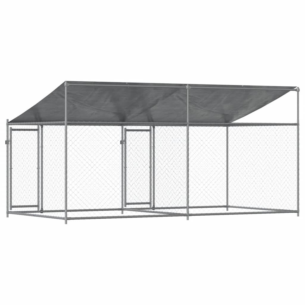 8721012272989_g_en_hd_4 vidaXL Dog Cage with Roof and Doors Grey 4x2x2 m Galvanised Steel - Image 6