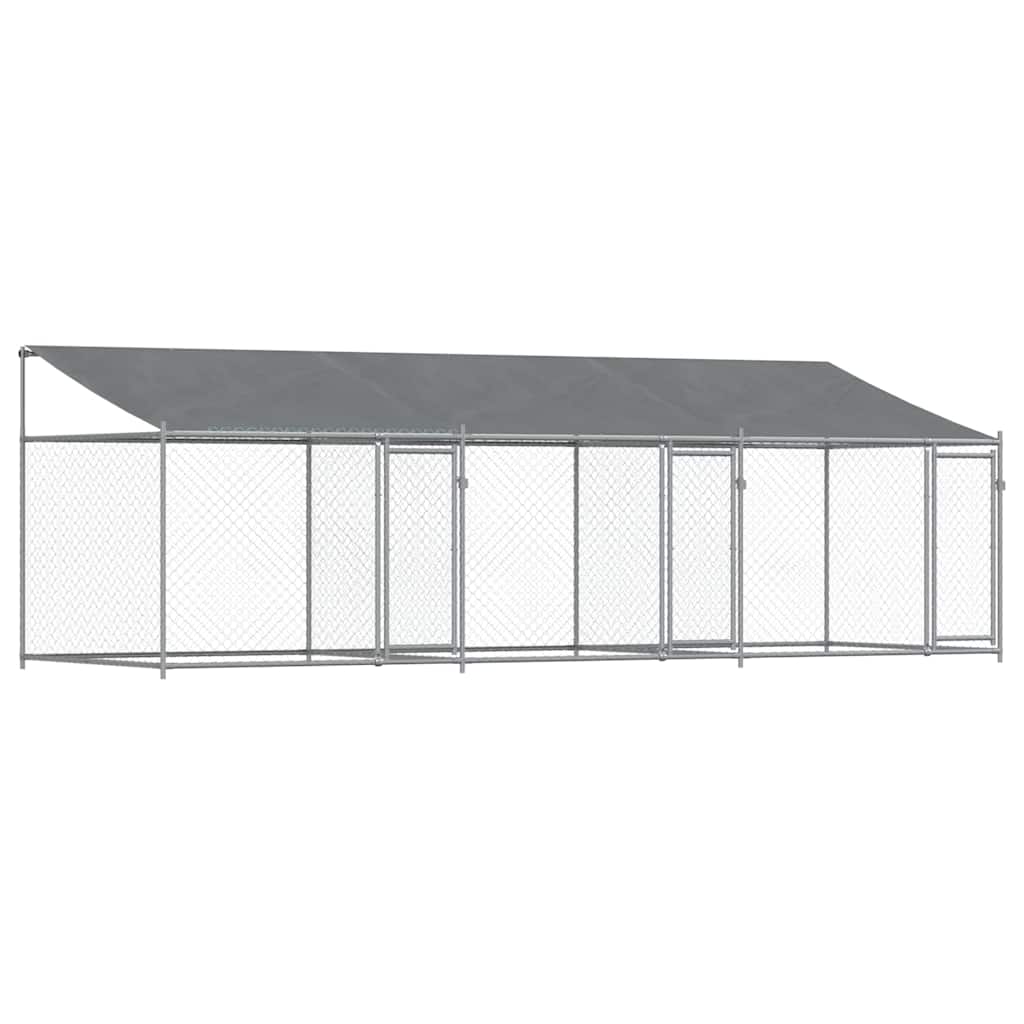 8721012272996_a_en_hd_1 vidaXL Dog Cage with Roof and Doors Grey 6x2x2 m Galvanised Steel - Image 2
