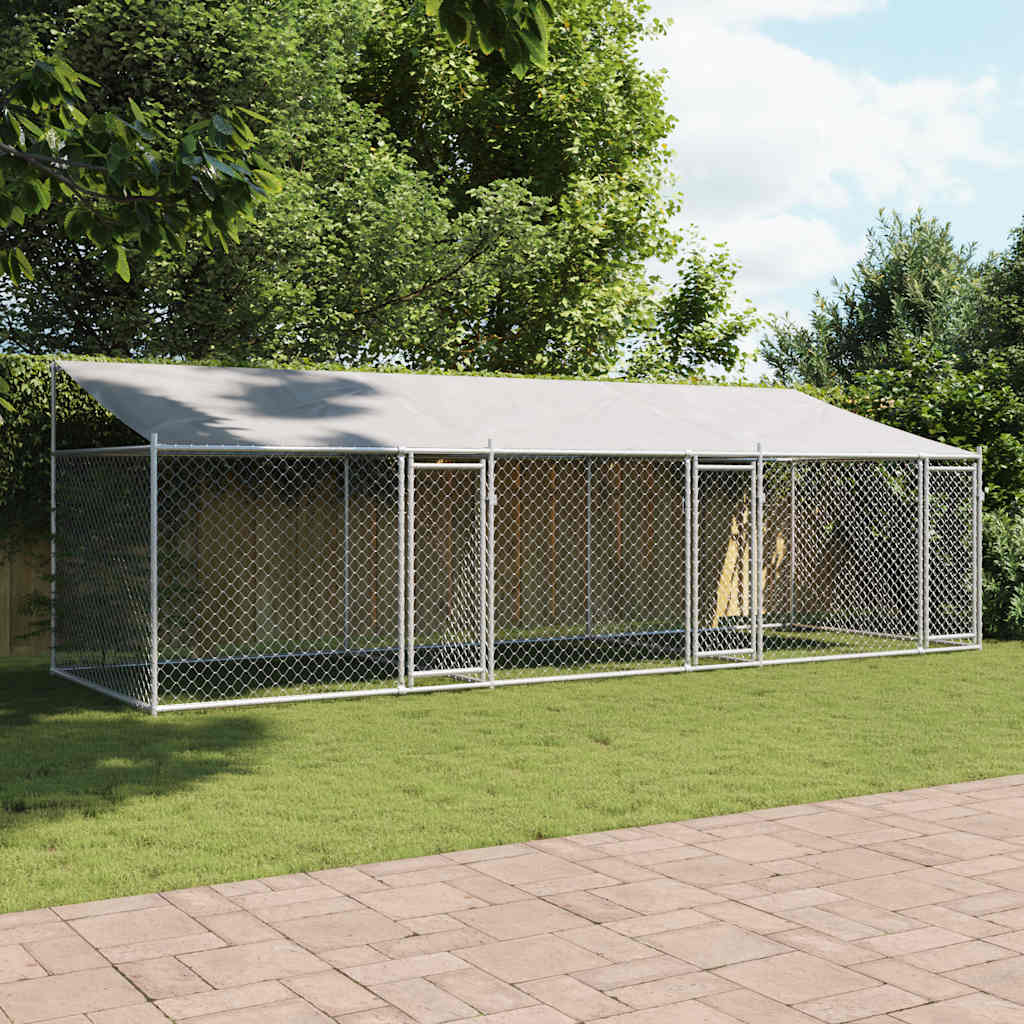 8721012272996_g_en_hd_1 vidaXL Dog Cage with Roof and Doors Grey 6x2x2 m Galvanised Steel - Image 3