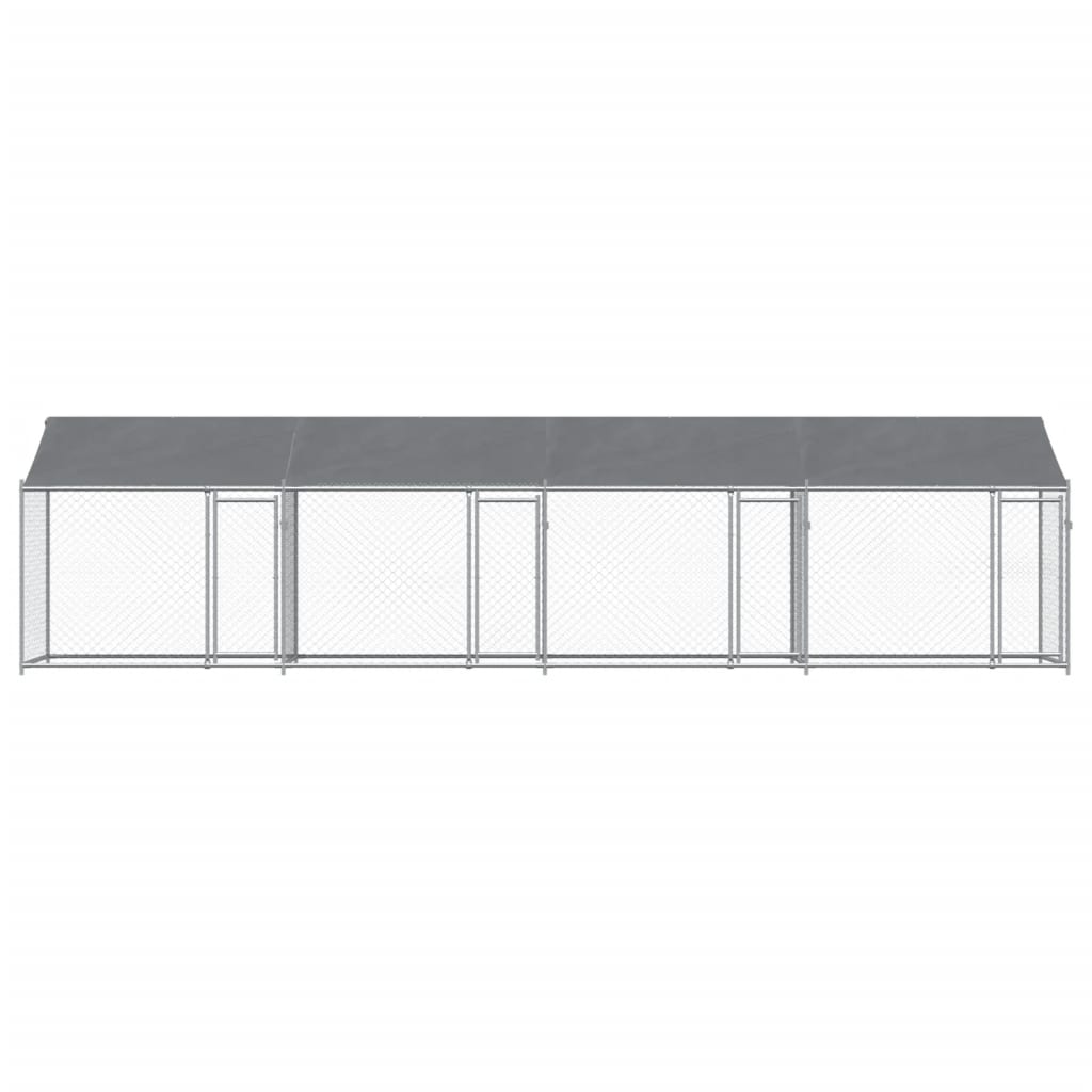 8721012273009_g_en_hd_2 vidaXL Dog Cage with Roof and Doors Grey 8x2x2 m Galvanised Steel - Image 4