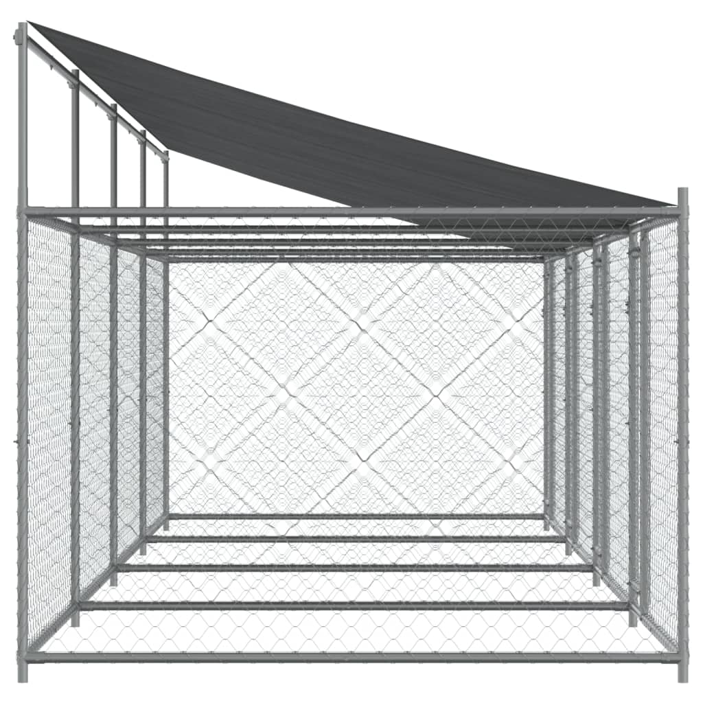 8721012273009_g_en_hd_3 vidaXL Dog Cage with Roof and Doors Grey 8x2x2 m Galvanised Steel - Image 5
