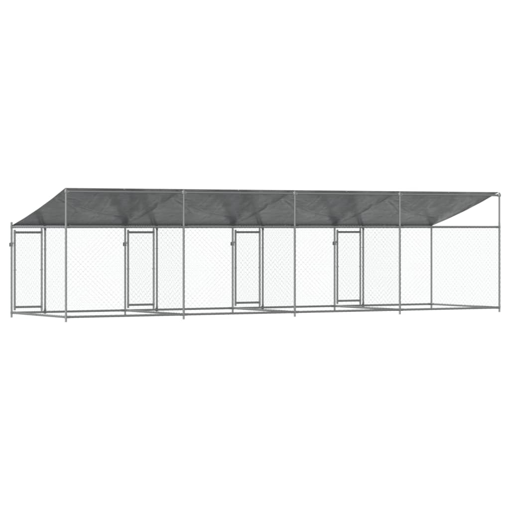 8721012273009_g_en_hd_4 vidaXL Dog Cage with Roof and Doors Grey 8x2x2 m Galvanised Steel - Image 6
