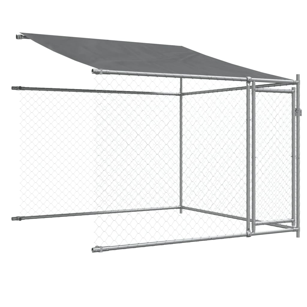 8721012273009_g_en_hd_6 vidaXL Dog Cage with Roof and Doors Grey 8x2x2 m Galvanised Steel - Image 8