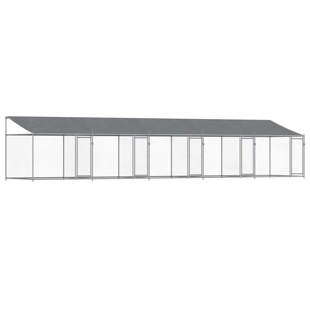 8721012273016_a_en_hd_1 vidaXL Dog Cage with Roof and Doors Grey 10x2x2 m Galvanised Steel - Image 2