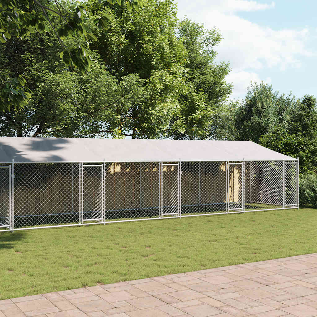 8721012273016_g_en_hd_1 vidaXL Dog Cage with Roof and Doors Grey 10x2x2 m Galvanised Steel - Image 3