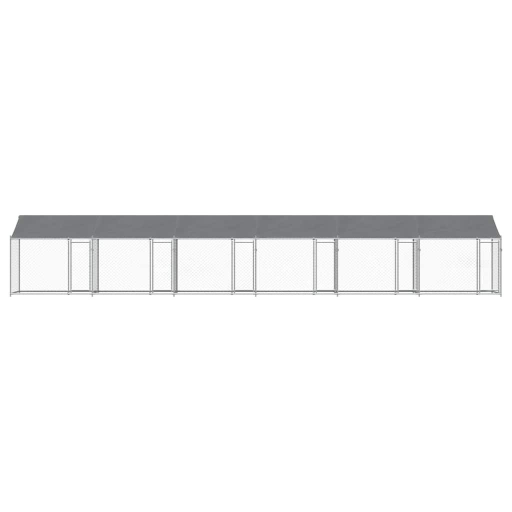 8721012273023_g_en_hd_2 vidaXL Dog Cage with Roof and Doors Grey 12x2x2 m Galvanised Steel - Image 4