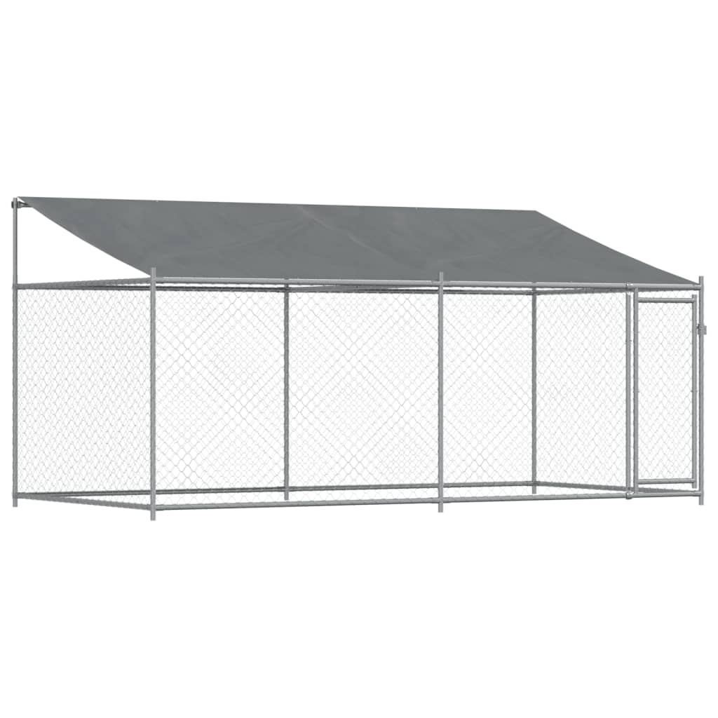 8721012273030_a_en_hd_1 vidaXL Dog Cage with Roof and Door Grey 4x2x2 m Galvanised Steel - Image 2