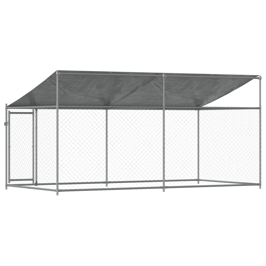 8721012273030_g_en_hd_4 vidaXL Dog Cage with Roof and Door Grey 4x2x2 m Galvanised Steel - Image 6