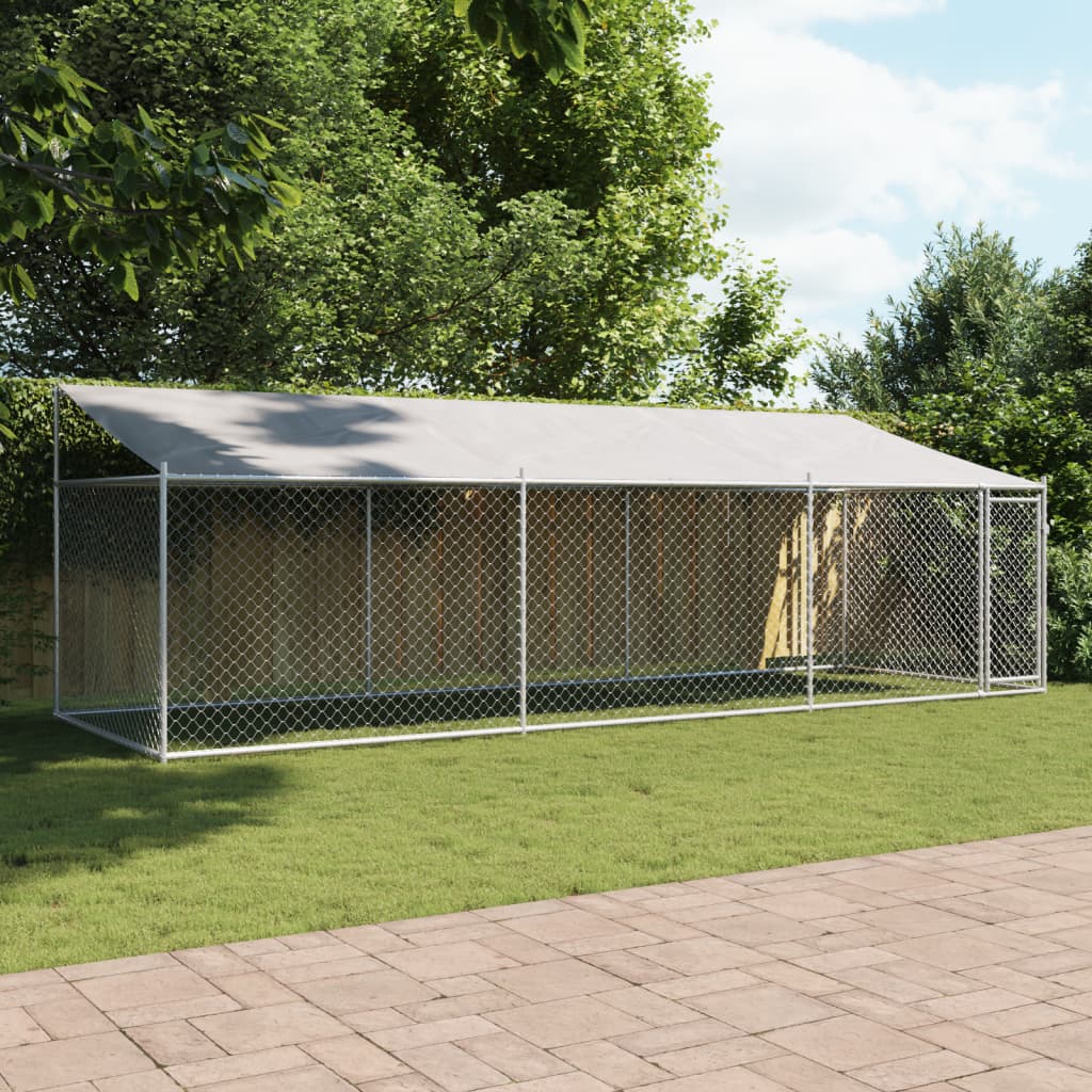 8721012273047_g_en_hd_1 vidaXL Dog Cage with Roof and Door Grey 6x2x2 m Galvanised Steel - Image 3