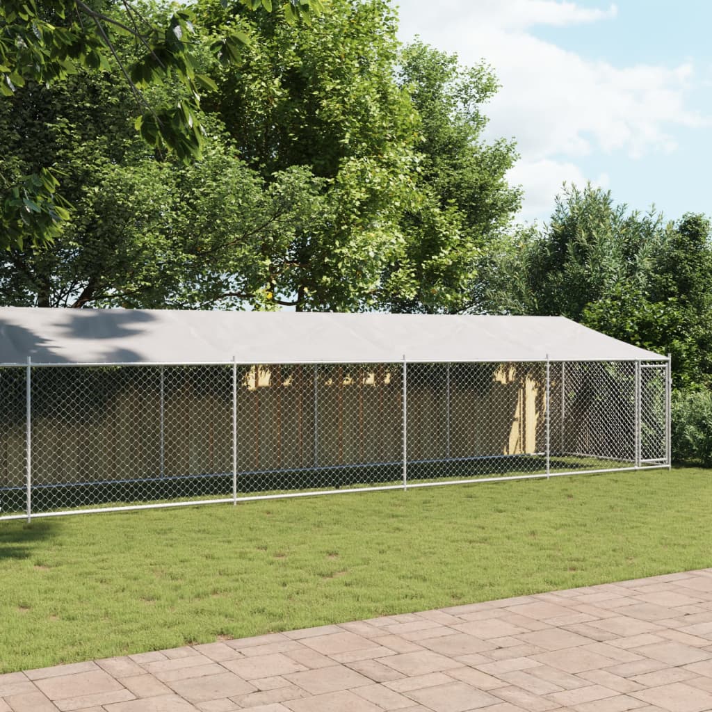 8721012273061_g_en_hd_1 vidaXL Dog Cage with Roof and Door Grey 10x2x2 m Galvanised Steel - Image 3