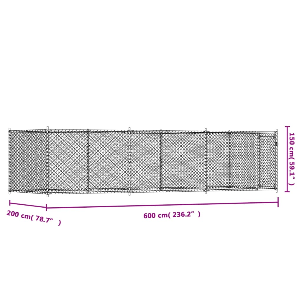 8721012273146_g_en_hd_7 vidaXL Dog Cage with Door Grey 6x2x1.5 m Galvanised Steel - Image 9