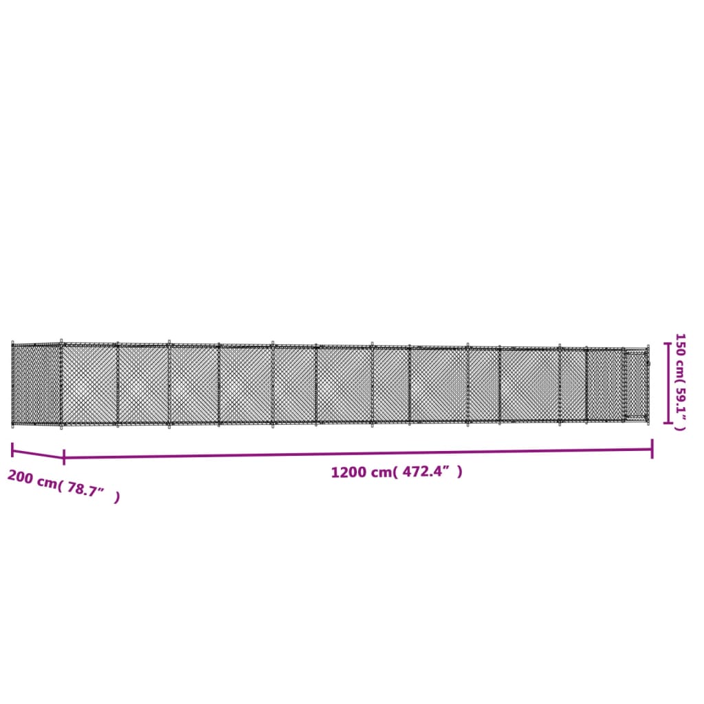 8721012273177_g_en_hd_7 vidaXL Dog Cage with Door Grey 12x2x1.5 m Galvanised Steel - Image 9