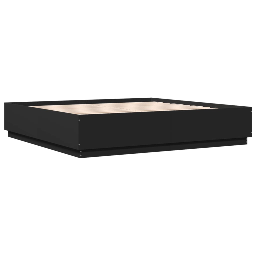 8721012273269_g_en_hd_1 vidaXL Bed Frame with LED without Mattress Black 183x203 cm King - Image 3