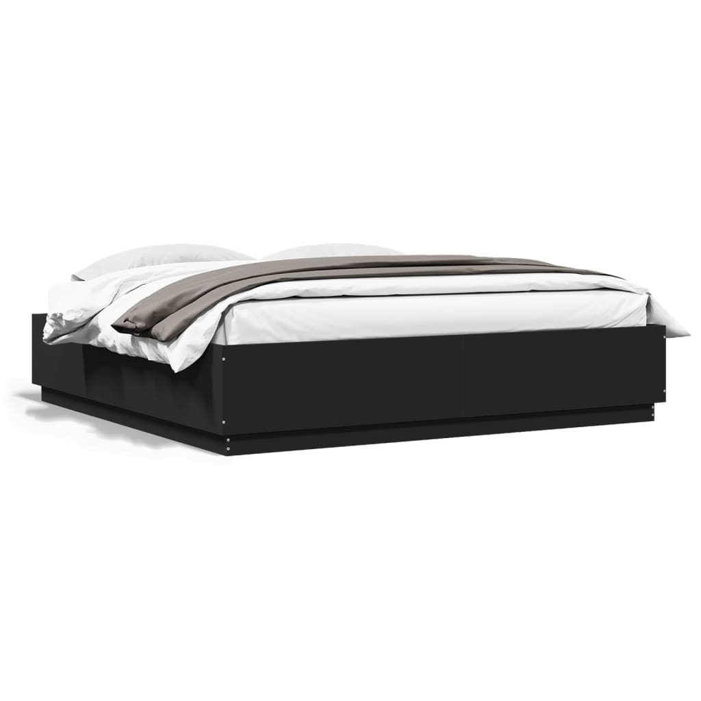 8721012273269_g_en_hd_3 vidaXL Bed Frame with LED without Mattress Black 183x203 cm King - Image 5