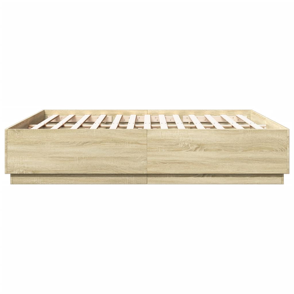 8721012273276_g_en_hd_5 vidaXL Bed Frame with LED without Mattress Sonoma Oak 183x203 cm King - Image 7