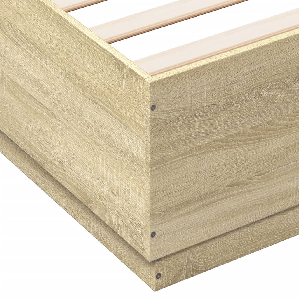 8721012273276_g_en_hd_7 vidaXL Bed Frame with LED without Mattress Sonoma Oak 183x203 cm King - Image 9