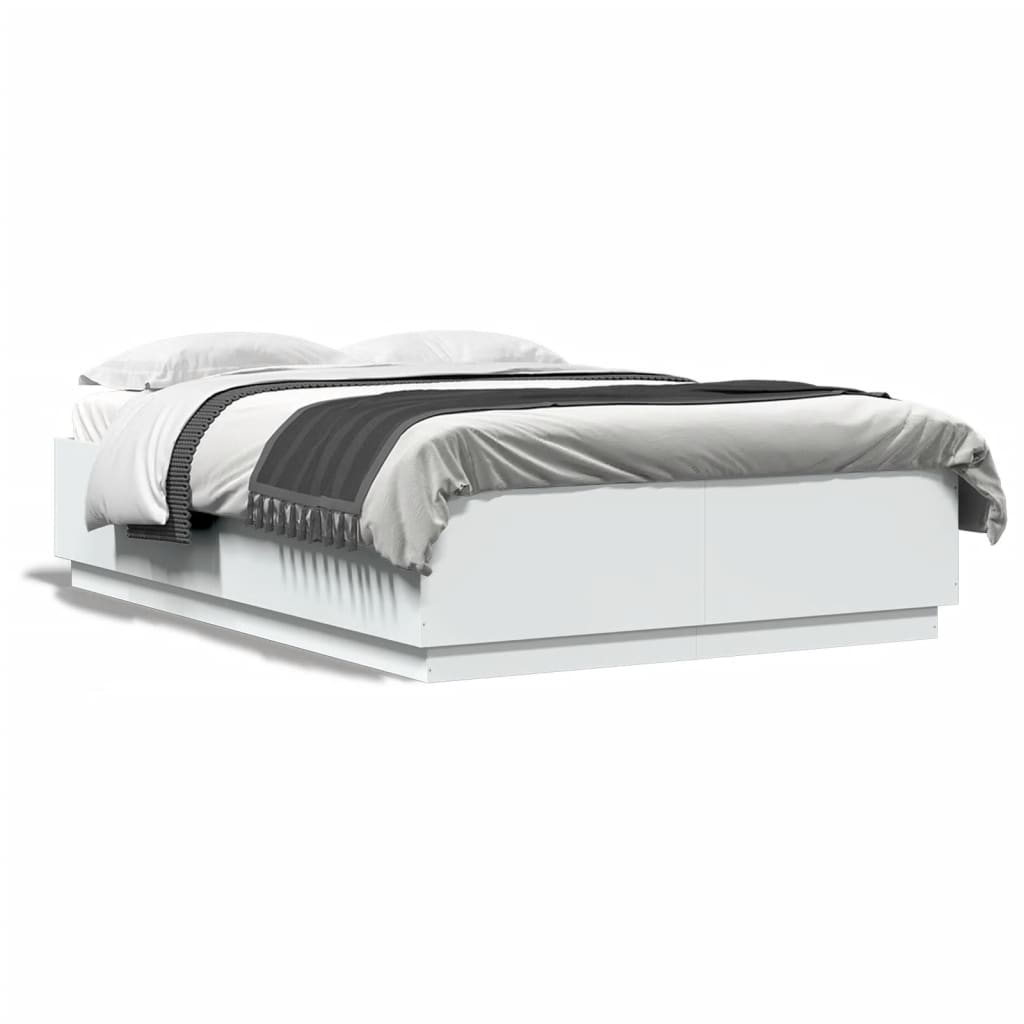 8721012273399_g_en_hd_3 vidaXL Bed Frame with LED without Mattress White 150x200 cm - Image 5