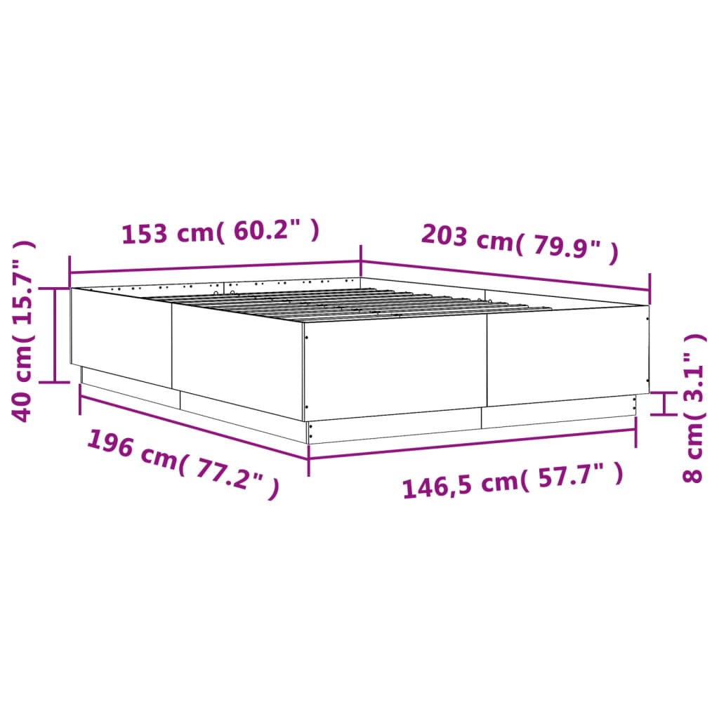 8721012273405_g_en_hd_12 vidaXL Bed Frame with LED without Mattress Black 150x200 cm - Image 13