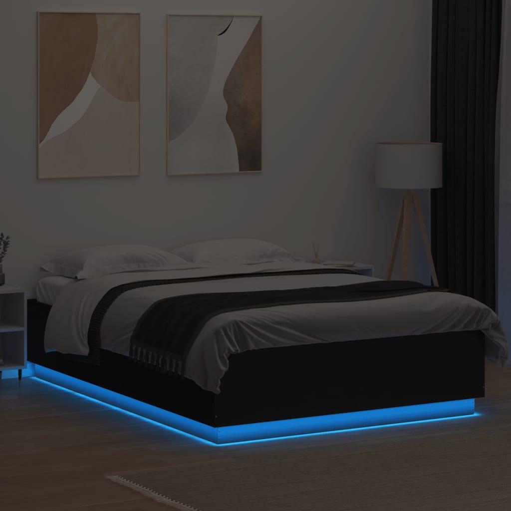 8721012273405_g_en_hd_2 vidaXL Bed Frame with LED without Mattress Black 150x200 cm - Image 3