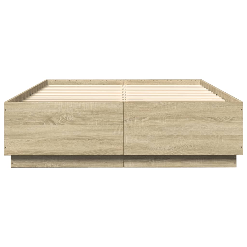 8721012273412_g_en_hd_4 vidaXL Bed Frame with LED without Mattress Sonoma Oak 150x200 cm - Image 6