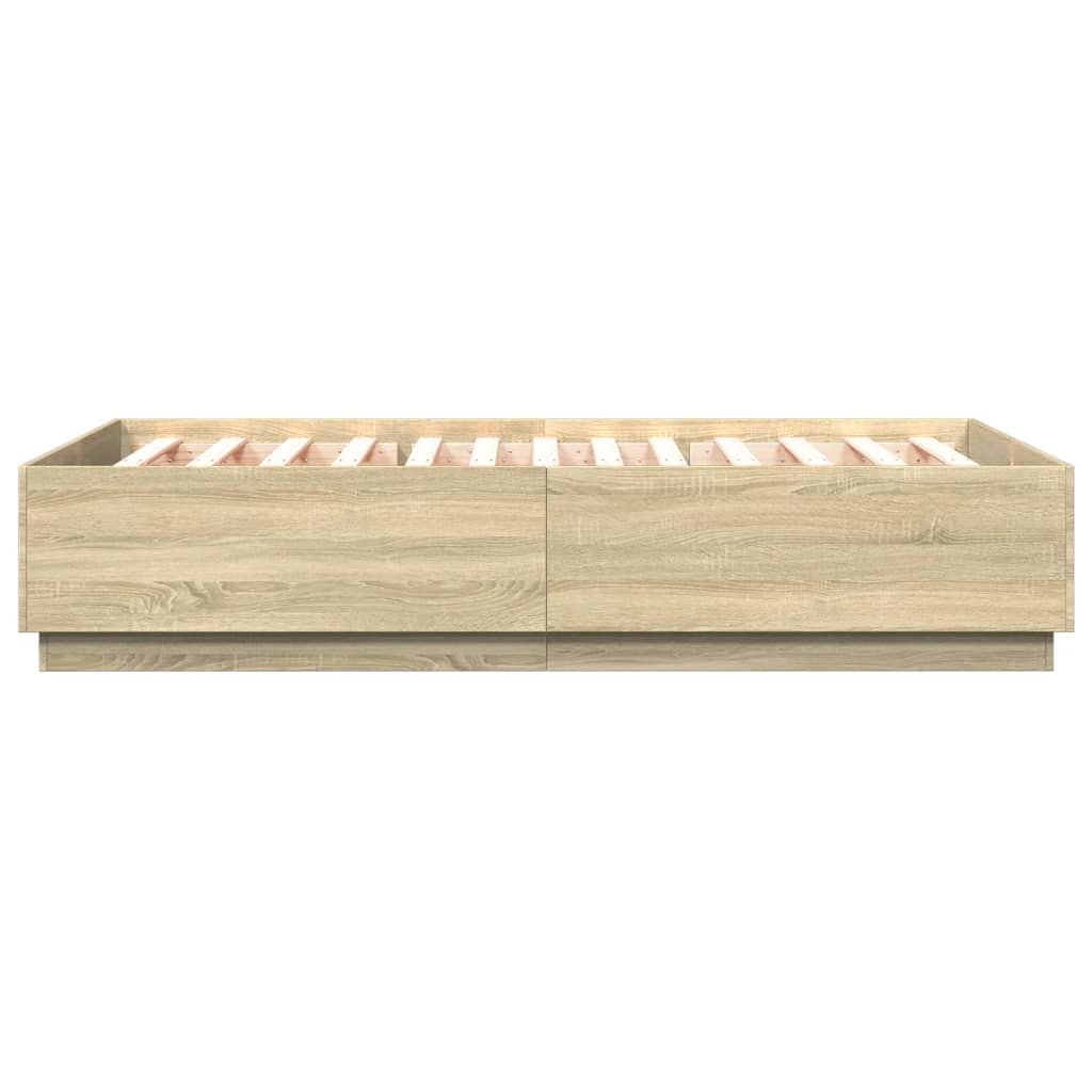 8721012273412_g_en_hd_6 vidaXL Bed Frame with LED without Mattress Sonoma Oak 150x200 cm - Image 8