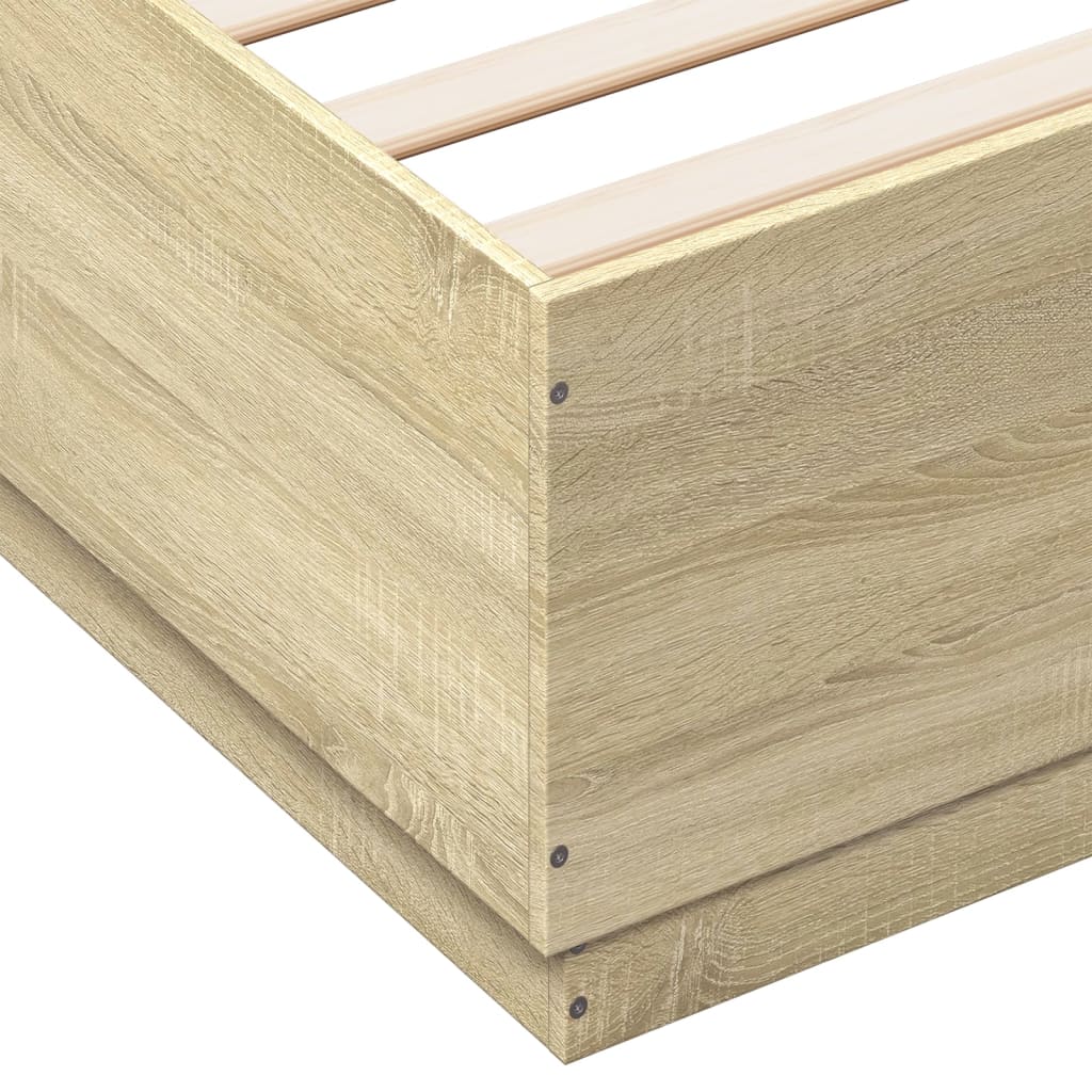 8721012273412_g_en_hd_7 vidaXL Bed Frame with LED without Mattress Sonoma Oak 150x200 cm - Image 9