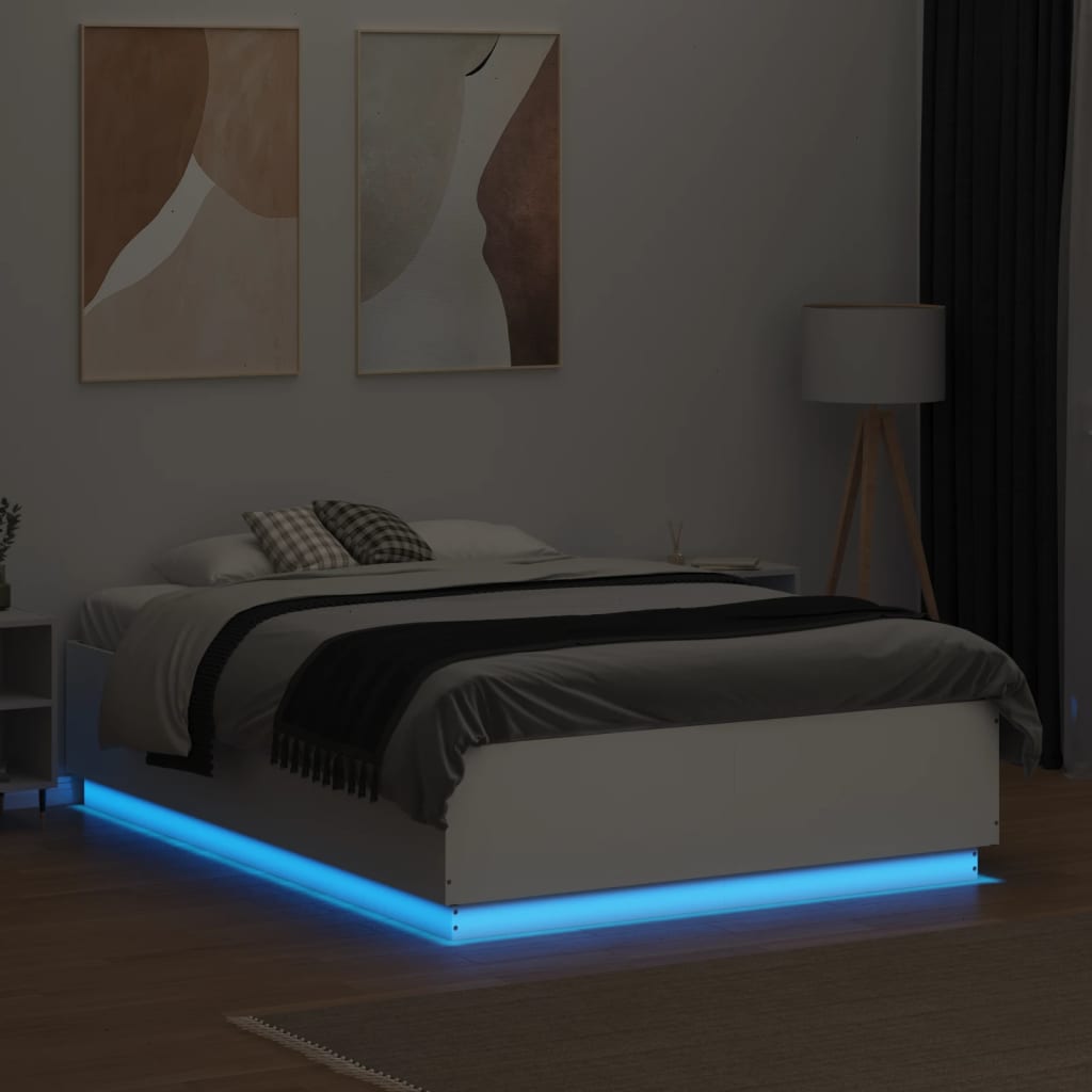 8721012273818_g_en_hd_2 vidaXL Bed Frame with LED without Mattress White 135x190 cm - Image 4