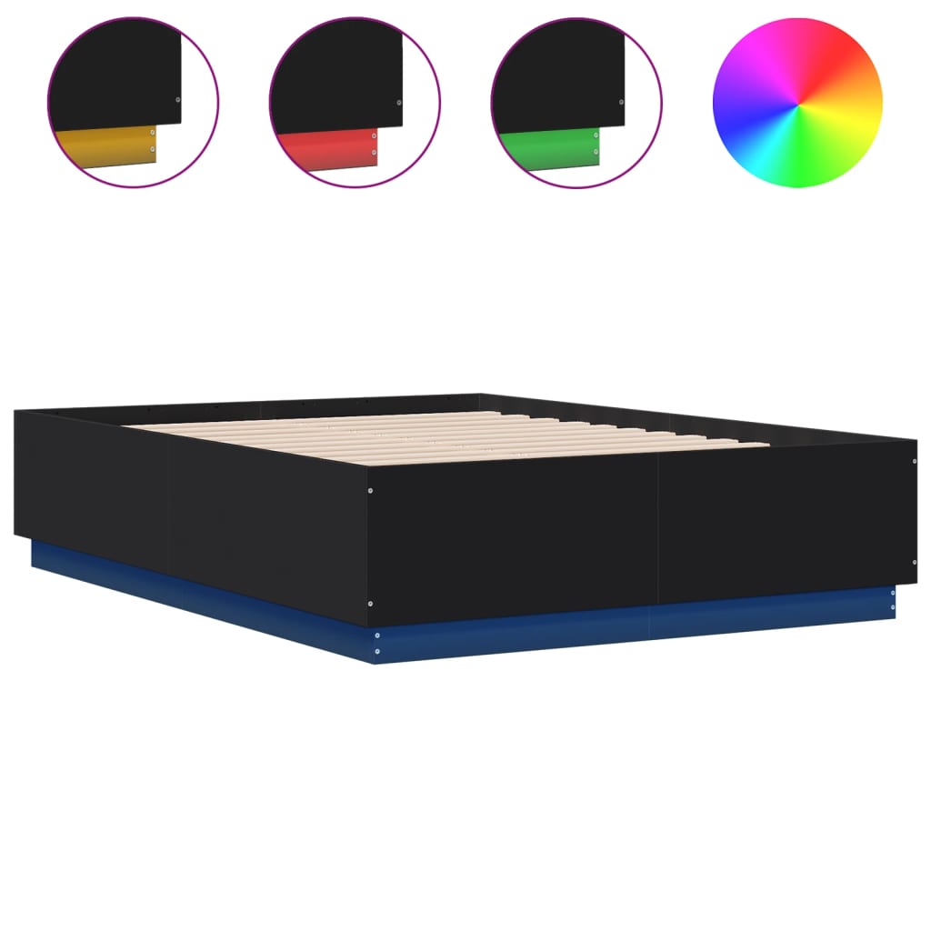 8721012273825_a_en_hd_1 vidaXL Bed Frame with LED without Mattress Black 135x190 cm - Image 2