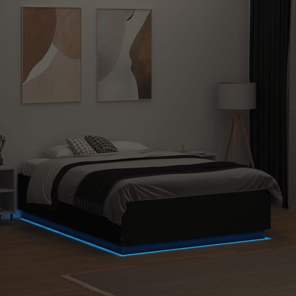 8721012273825_g_en_hd_2 vidaXL Bed Frame with LED without Mattress Black 135x190 cm - Image 4