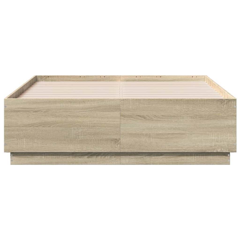 8721012273832_g_en_hd_4 vidaXL Bed Frame with LED without Mattress Sonoma Oak 135x190 cm - Image 6
