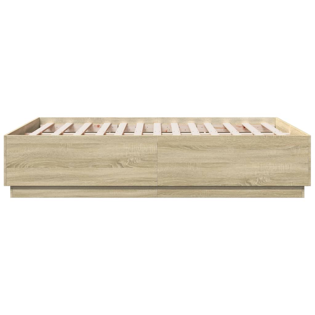 8721012273832_g_en_hd_5 vidaXL Bed Frame with LED without Mattress Sonoma Oak 135x190 cm - Image 7